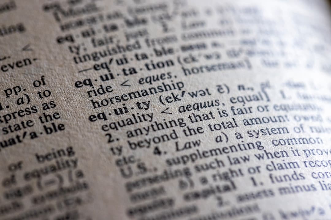 An open dictionary page.